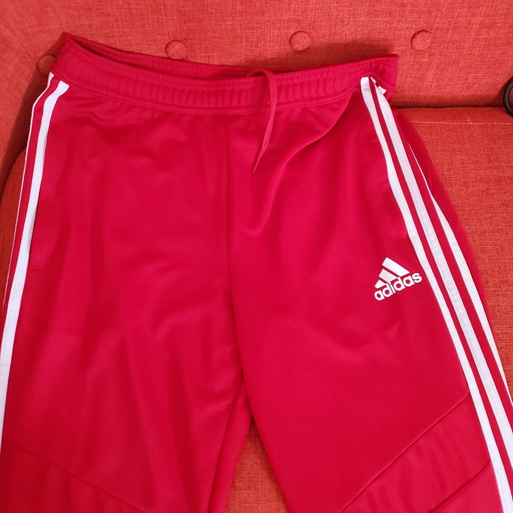 Mens Adidas Track Pants, Size medium. Tapered fit